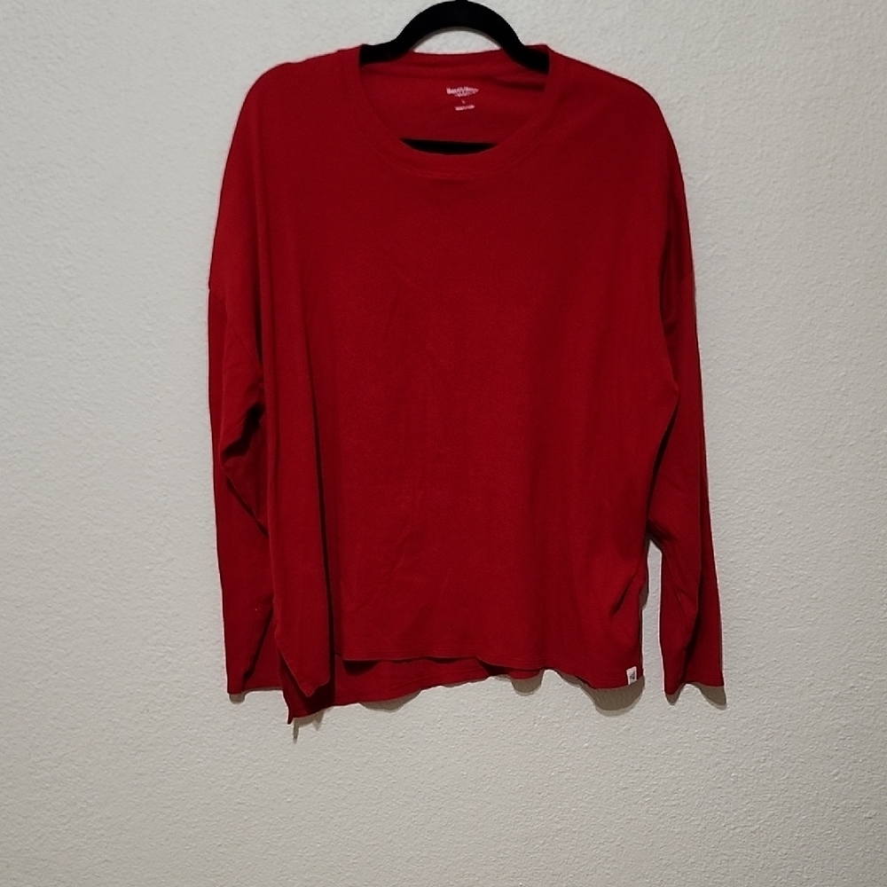 Burt's Bees Red Long Sleeve Tee